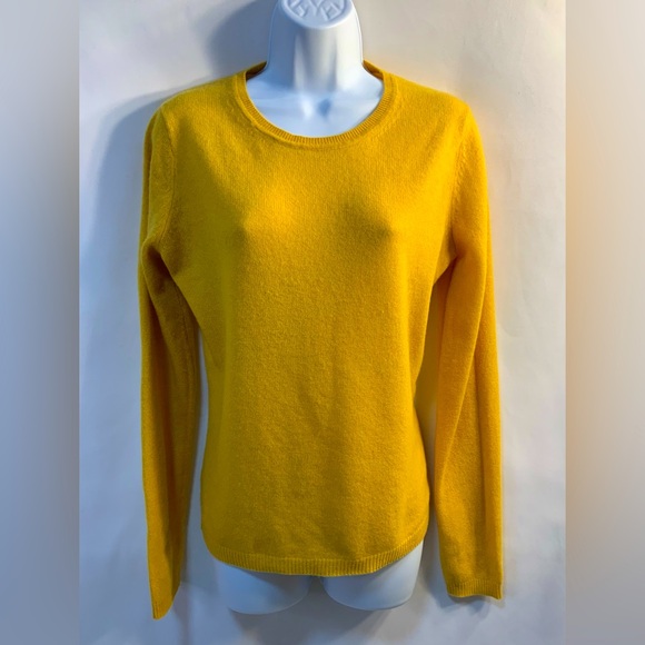 Ellen Tracy Women’s Yellow 100% Cashmere Sweater - Picture 1 of 7